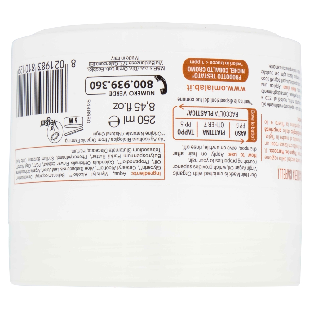 Omia Laboratori Ecobio Maschera Capelli Nutriente argan del Marocco 250 ml
